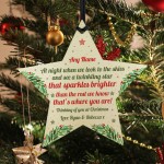 Personalised Christmas Star Tree Bauble Decoration Memorial Gift