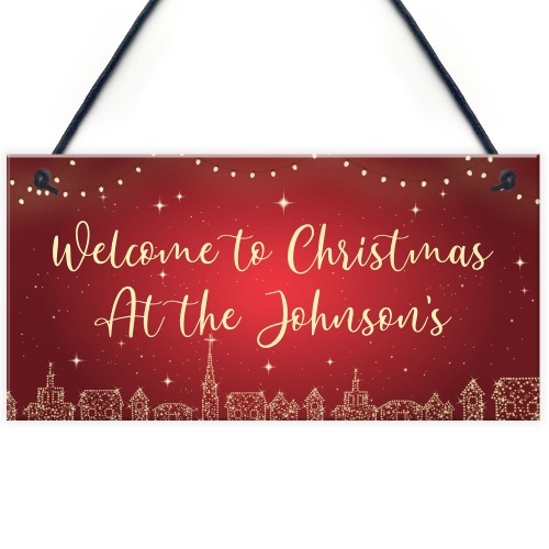 PERSONALISED Christmas Welcome Home Sign Christmas Decorations