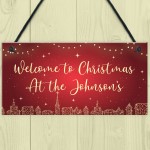 PERSONALISED Christmas Welcome Home Sign Christmas Decorations