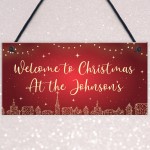 PERSONALISED Christmas Welcome Home Sign Christmas Decorations