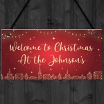 PERSONALISED Christmas Welcome Home Sign Christmas Decorations