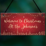 PERSONALISED Christmas Welcome Home Sign Christmas Decorations