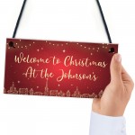 PERSONALISED Christmas Welcome Home Sign Christmas Decorations