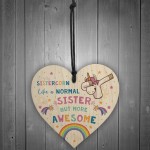 Sistercorn Wood Heart Unicorn Gift For Sister Birthday Christmas