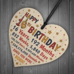 16th Birthday Gift For Daughter Son Wood Hanging Heart Sixteenth