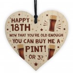 Funny 18th Birthday Gift For Son Daughter Wood Heart Alcohol