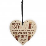 Funny 18th Birthday Gift For Son Daughter Wood Heart Alcohol