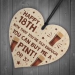 Funny 18th Birthday Gift For Son Daughter Wood Heart Alcohol