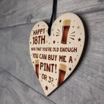 Funny 18th Birthday Gift For Son Daughter Wood Heart Alcohol