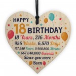 18th Birthday Gift For Daughter Son Wooden Hanging Heart 18 