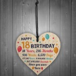 18th Birthday Gift For Daughter Son Wooden Hanging Heart 18 