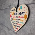 18th Birthday Gift For Daughter Son Wooden Hanging Heart 18 