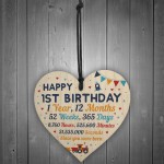 Happy 1st Birthday Gift For Daughter Son Wooden Heart Decoration