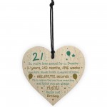 21st Birthday Gift For Daughter Son Wood Heart Twenty One Gift