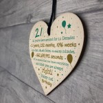 21st Birthday Gift For Daughter Son Wood Heart Twenty One Gift