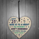 21st Birthday Gift Funny Wooden Hanging Heart Decoration 21 Sign