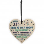 21st Birthday Gift Funny Wooden Hanging Heart Decoration 21 Sign