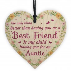Best Friend Gifts Childs Auntie Gifts Wood Heart Sign Christmas