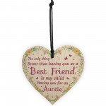 Best Friend Gifts Childs Auntie Gifts Wood Heart Sign Christmas