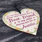 Best Friend Gifts Childs Auntie Gifts Wood Heart Sign Christmas