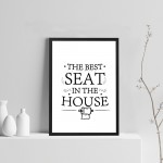 Bathroom Sign For Toilet Loo Funny Framed Print Home Decor Art