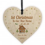 1st Christmas In New Home Bauble Wooden Heart 1st Xmas Bauble