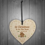 1st Christmas In New Home Bauble Wooden Heart 1st Xmas Bauble