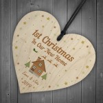 1st Christmas In New Home Bauble Wooden Heart 1st Xmas Bauble