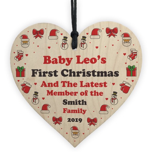 Babys First Christmas Tree Decoration Personalised 1st Christmas
