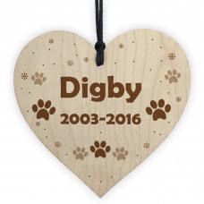In Memory Of Pet Dog Cat Bereavement Wooden Heart Memorial 