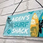 PERSONALISED Surf Shark Tiki Bar Sign Novelty Beach Bar Plaque