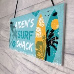 PERSONALISED Surf Shark Tiki Bar Sign Novelty Beach Bar Plaque