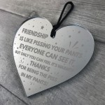 Friendship Plaque Acrylic Heart Best Friend Gift For Birthday