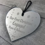 1st Christmas Bauble Personalised Acrylic Heart Engagement Gift 