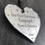 1st Christmas Bauble Personalised Acrylic Heart Engagement Gift 