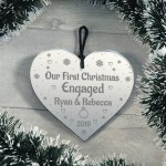 1st Christmas Bauble Personalised Acrylic Heart Engagement Gift 