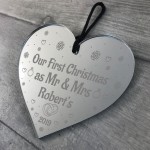 1st Xmas As Mr & Mrs Christmas Gift For Couple Acrylic Heart