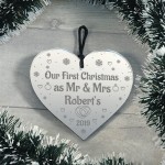 1st Xmas As Mr & Mrs Christmas Gift For Couple Acrylic Heart