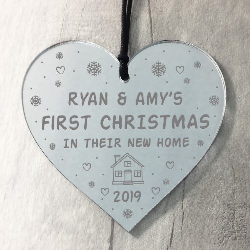 1st First Christmas In New Home Acrylic Heart Xmas Decoration