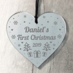 1st Christmas Bauble Ornament New Baby Mirror Acrylic Heart