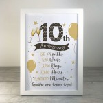 10th Anniversary Gift For Couple Anniversary Gift For Him Her