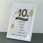 10th Anniversary Gift For Couple Anniversary Gift For Him Her