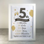 5th Anniversary Gift For Couple 5th Anniversary Gift For Him Her