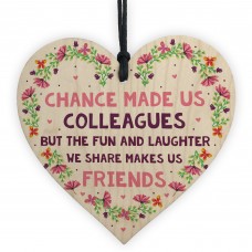 Chance Made Us Colleagues Wood Heart Leaving Gift Co Worker Gift