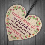 Chance Made Us Colleagues Wood Heart Leaving Gift Co Worker Gift