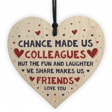 Colleague Fun And Laughter Wood Heart Leaving Gift For Colleague