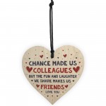 Colleague Fun And Laughter Wood Heart Leaving Gift For Colleague