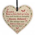 Handmade Memorial Gift Wood Heart Remembrance Plaque For Grandad