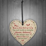 Handmade Memorial Gift Wooden Heart Remembrance Plaque For Mum