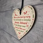Handmade Memorial Gift Wooden Heart Remembrance Plaque For Mum